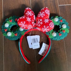 Christmas wreath Minnie mouse ears